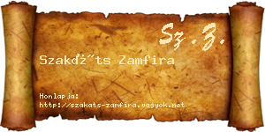 Szakáts Zamfira névjegykártya
